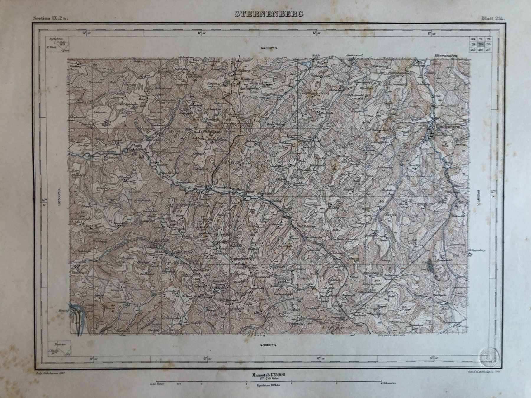 Landkarten & Atlanten: Siegfriedatlas Bl. 214: Sternenberg 1883 – Gebraucht aus Zürich von allp 1