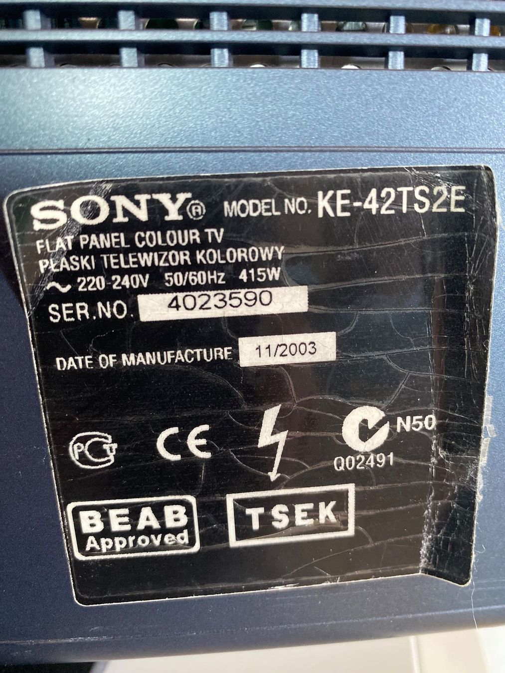 Sony Televisori: SONY TV - FLAT PANEL COLOUR TV KE-42TS2E – Usato da St-Prex venduto da Okoala 3