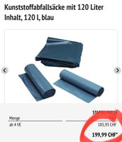 10 Rollen Kunststoffabfallsäcke mit 120 Liter, blau