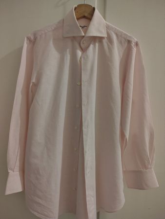 Pink Cotton Linen Cesare Attolini Shirt 40