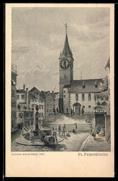 Ansichtskarten: AK Zürich, St. Peterkirche – Gebraucht aus Berlin von bartko-reher