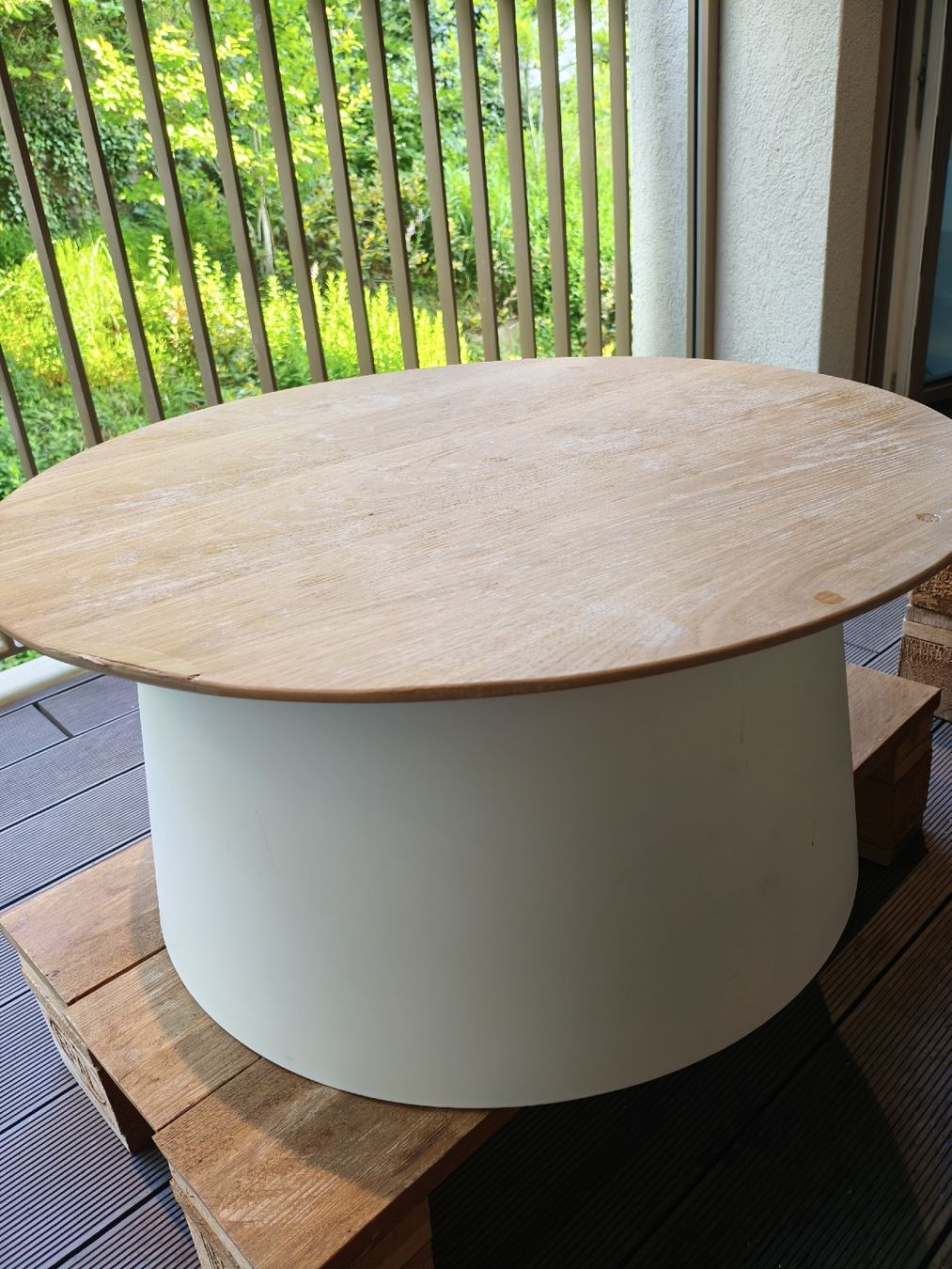 Tables: Round coffee table light wood base white used – D'occasion à Zürich par yul_7ccq 1