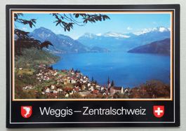 Ferienort Weggis mit den Alpen