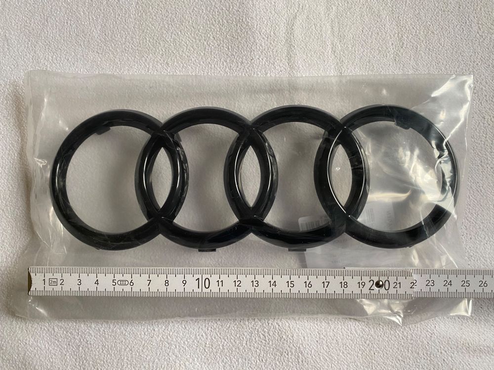 Original Audi Ringe Emblem vorn + hinten A6 4G schwarz glänzend