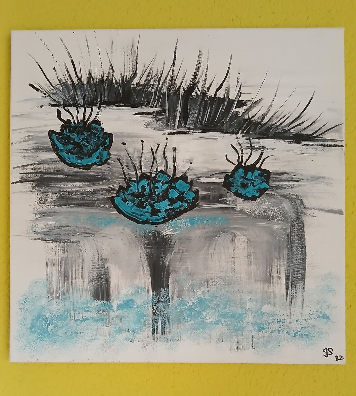Foto & Immagini: Acrylbild, Handgemalt "Seerosen" – Nuovo (secondo la descrizione) da Udligenswil venduto da Quarz2002