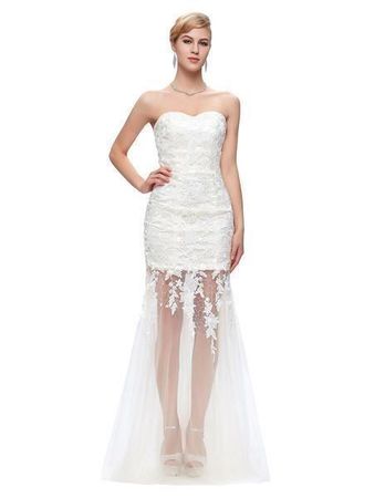 Abendkleid Brautkleid Ivory Spitze Gr 44