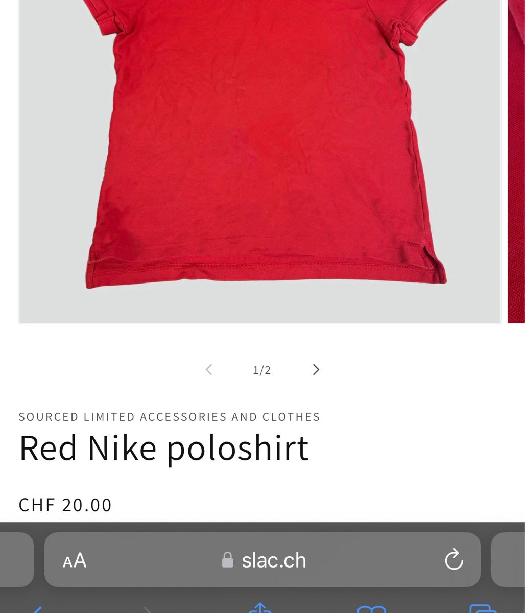 Nike Magliette Polo: Red Nike Polo Shirt, Pre-Owned – Usato da St. Gallen venduto da sourced_limited 2