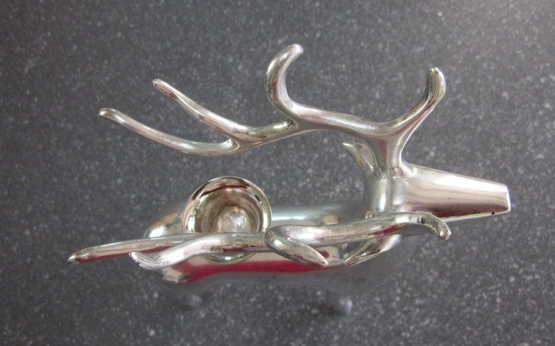 Portacandele: Versilbertes Rentier als Kerzenhalter – Usato da Bischofszell venduto da Pfau0 5
