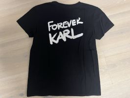 T-Shirt mit Backprint Karl Lagerfeld schwarz XS neu