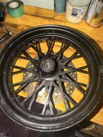 Motorradfelge 12 x 2.75 schwarz mit Bremsscheibe gebraucht