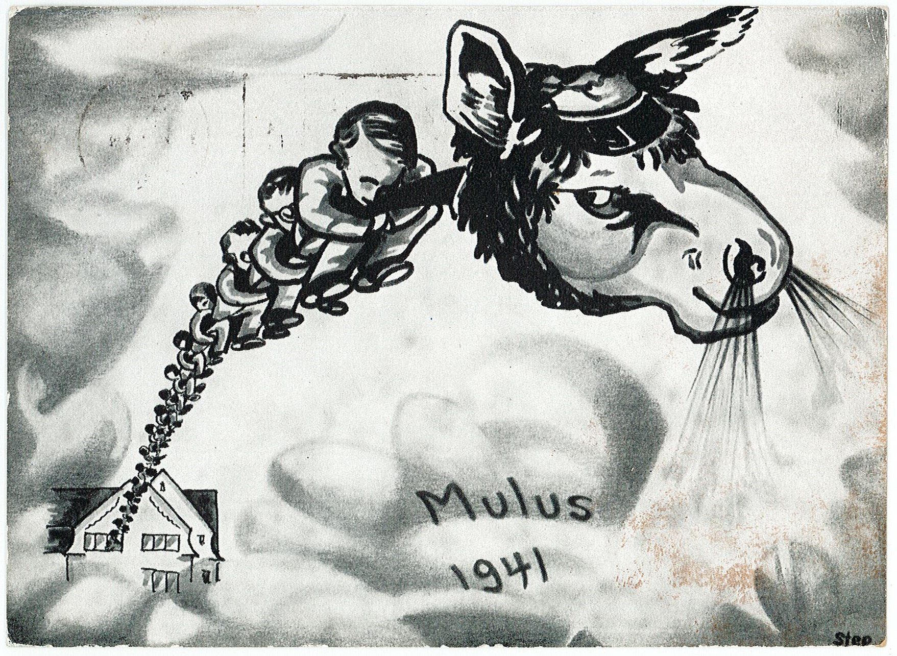 Cartoline postali: L 116 STUDENTIKA MULUS 1941 o BIEL BIENNE GF – Usato da Fribourg venduto da philafri
