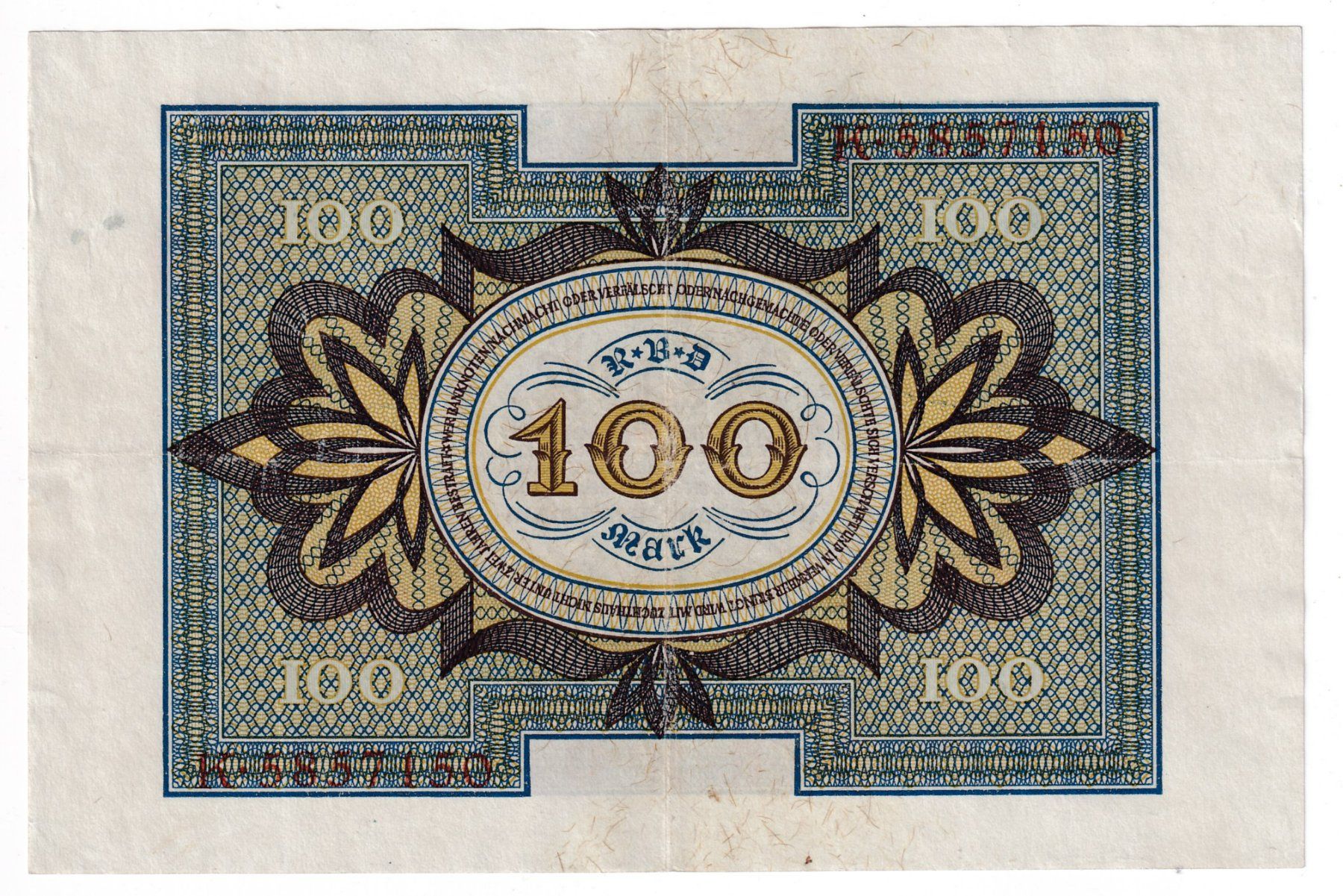 Banknoten: Banknote Deutschland Reichsbanknote 100 Mark 1920 – Gebraucht aus Neuchâtel von karlpierrino 1