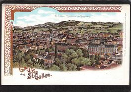 Leuchtkarte :  St. Gallen , gel. 1900