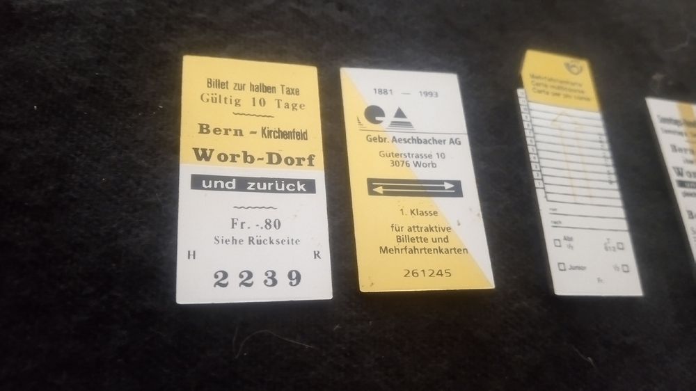 Plaketten & Abzeichen: pins Bahnbillette Bern-Worb-Dorf, Rarität, Vintage, Top! – Gebraucht aus Belp von Guadalupe84 1