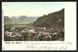 Ragaz, Totalansicht von einem Berg aus