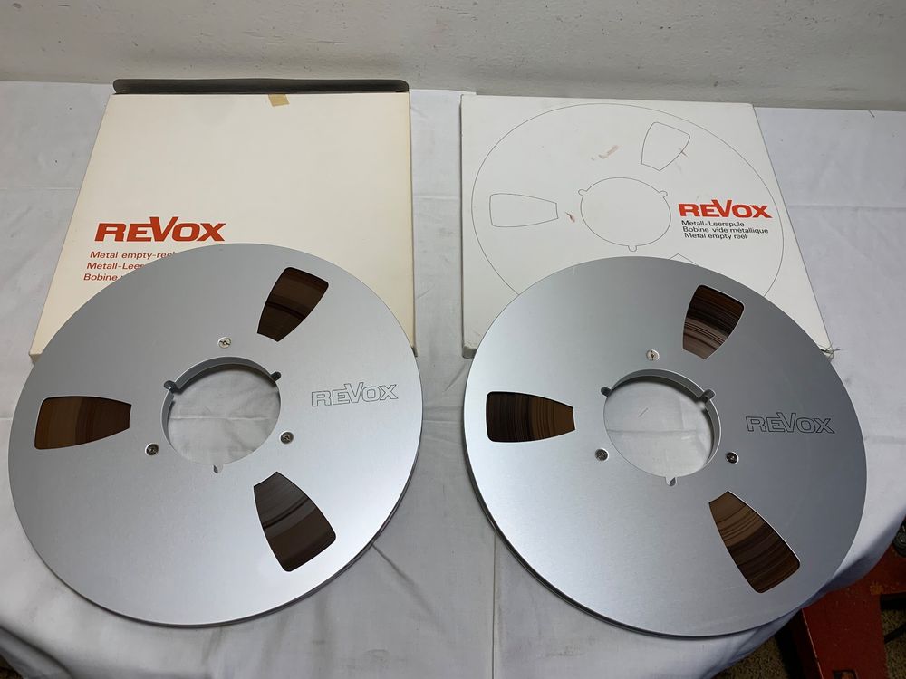 Revox • Bande magnétique avec bobine métallique bleue • Sound recording