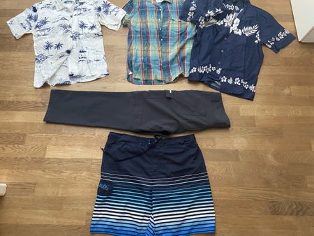 Sommerliches Kleiderpaket: Hemden, Hose & Badehose, Gr. L