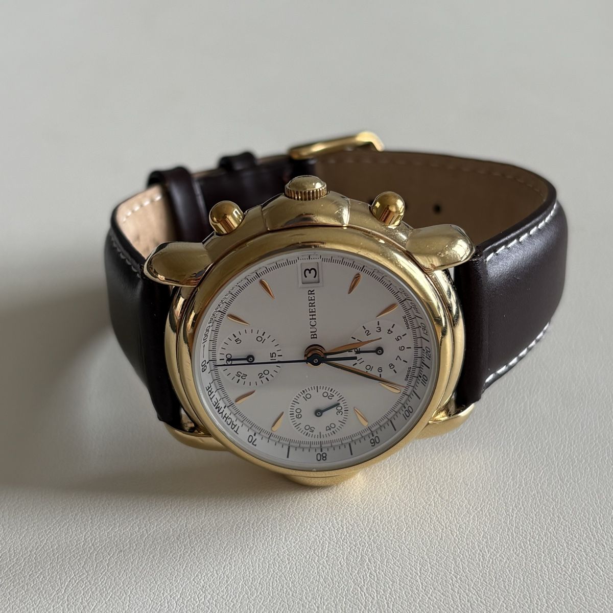 Bucherer Orologi: Bucherer Chronograph Valjoux 7760 Handaufzug – Usato da Winterthur venduto da LaBodega 3