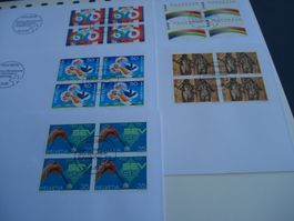 Satz Sondermartke1989, FDC Satz + 4erblock, 6 Belege