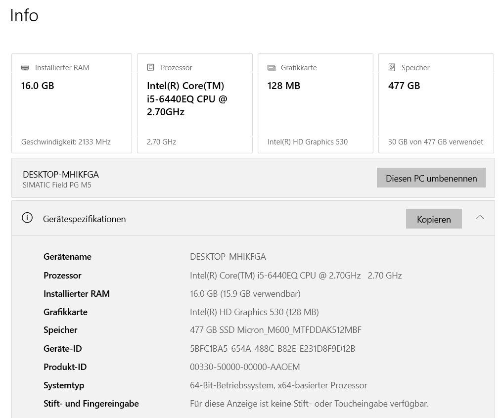 Notebook: Siemens Simatic Field PG M5 Top Zustand – Usato da Sulz LU venduto da Elektrofachverkauf 8