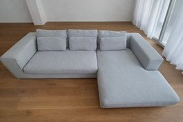 Ecksofa hellgrau Stoff Brindisi Xora