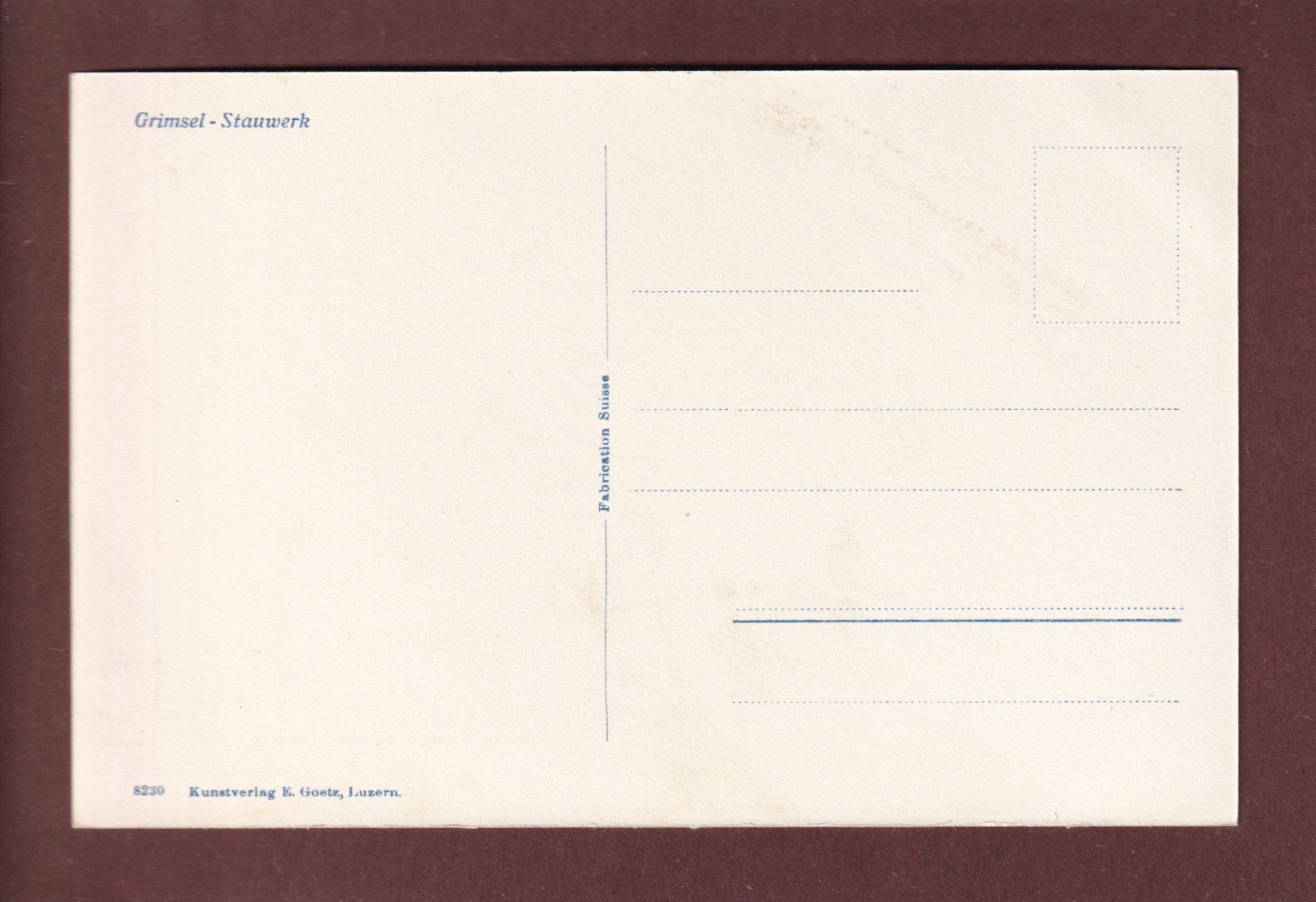 Cartoline postali: GRIMSEL - Stauwerk – Usato da Pully venduto da nicecards 1