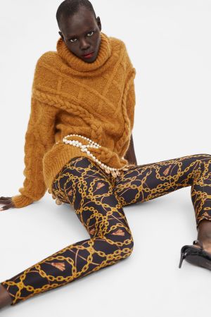 ZARA 💛 leggings à motifs chaînes NEW! S