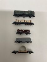 Minitrix/Fleischmann, diverse Güterwagen, alle Bespielt