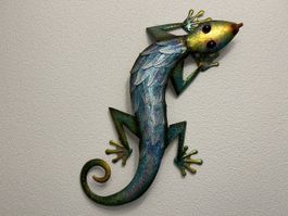 Wanddeko Gecko Metall