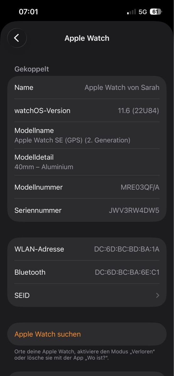 Apple Smartwatch: Apple Watch SE – Gebraucht aus Neerach von SarahE35 4