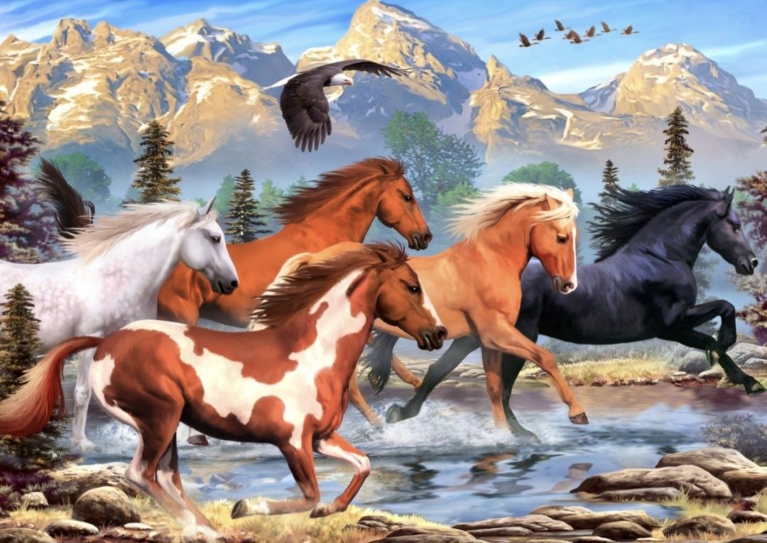 Puzzle: Schönes Alipson Puzzle "Pferde" 500 Teile – Nuovo (secondo la descrizione) da Bütschwil venduto da Taranabo