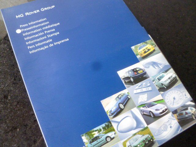 Rover Documenti: MG Rover Group Pressemappe 2002 – Usato da Zofingen venduto da sosalinos01 3