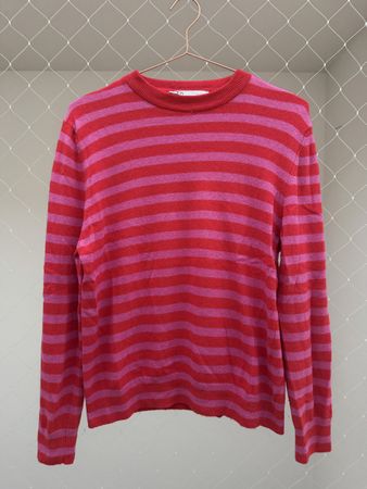 Zara Wollpullover gestreift rot pink Grösse M guter Zustand