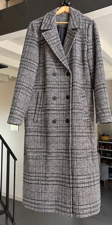 American Apparel Mantel kariert grau/schwarz – Grösse L
