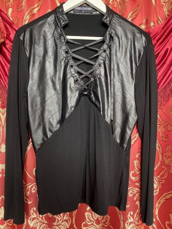 Gothik Shirt Hemd Larp Viking Mittelalter Schwarz