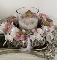 Kranz,Arrangement mii  Engel und Lichterkette