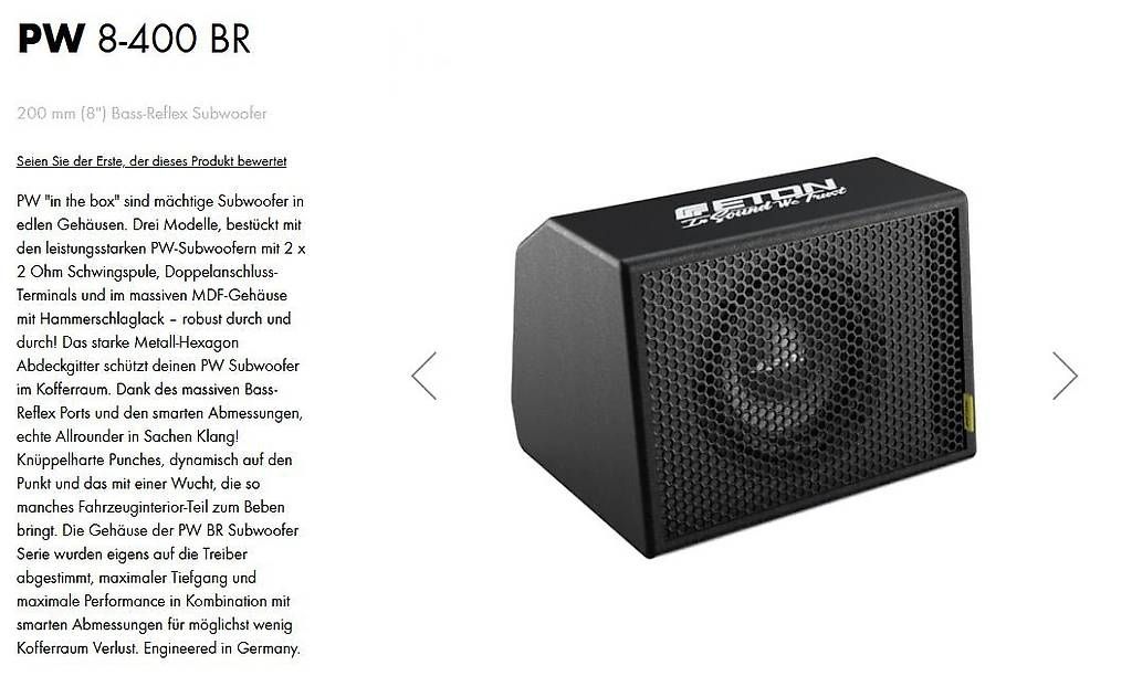 Casse acustiche: Eton PW8-400 BR Subwoofer – Nuovo (secondo la descrizione) da Hellbühl venduto da Retalh