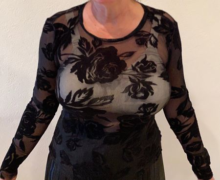 Top schwarz XS von ONLY Langarm transparent sexy (Nr. 35)
