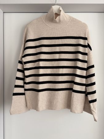 InWear Pullover beige / schwarz gestreift XS