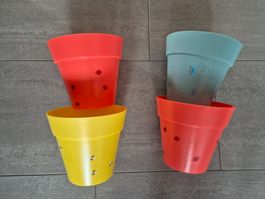Blumentöpfe, 4 Stk., Kunststoff, verschiedene Farben!