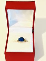 10K Yellow Gold Synthetic Sapphire Ladies Ring