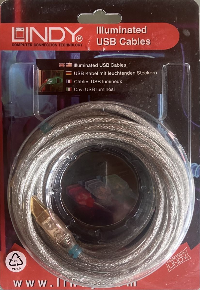 Cavi: USB 2.0 Kabel blau leuchtend – Nuovo e nell'imballaggio originale da Wädenswil venduto da Messervice