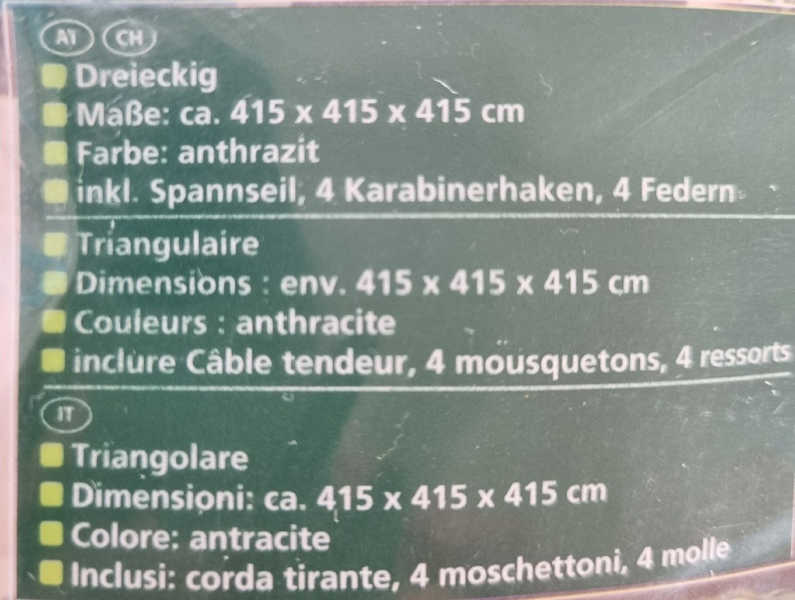 Markisen: Sonnensegel Gardenline Dreieck – Neu und originalverpackt aus Buchs AG von alp_x87d 1