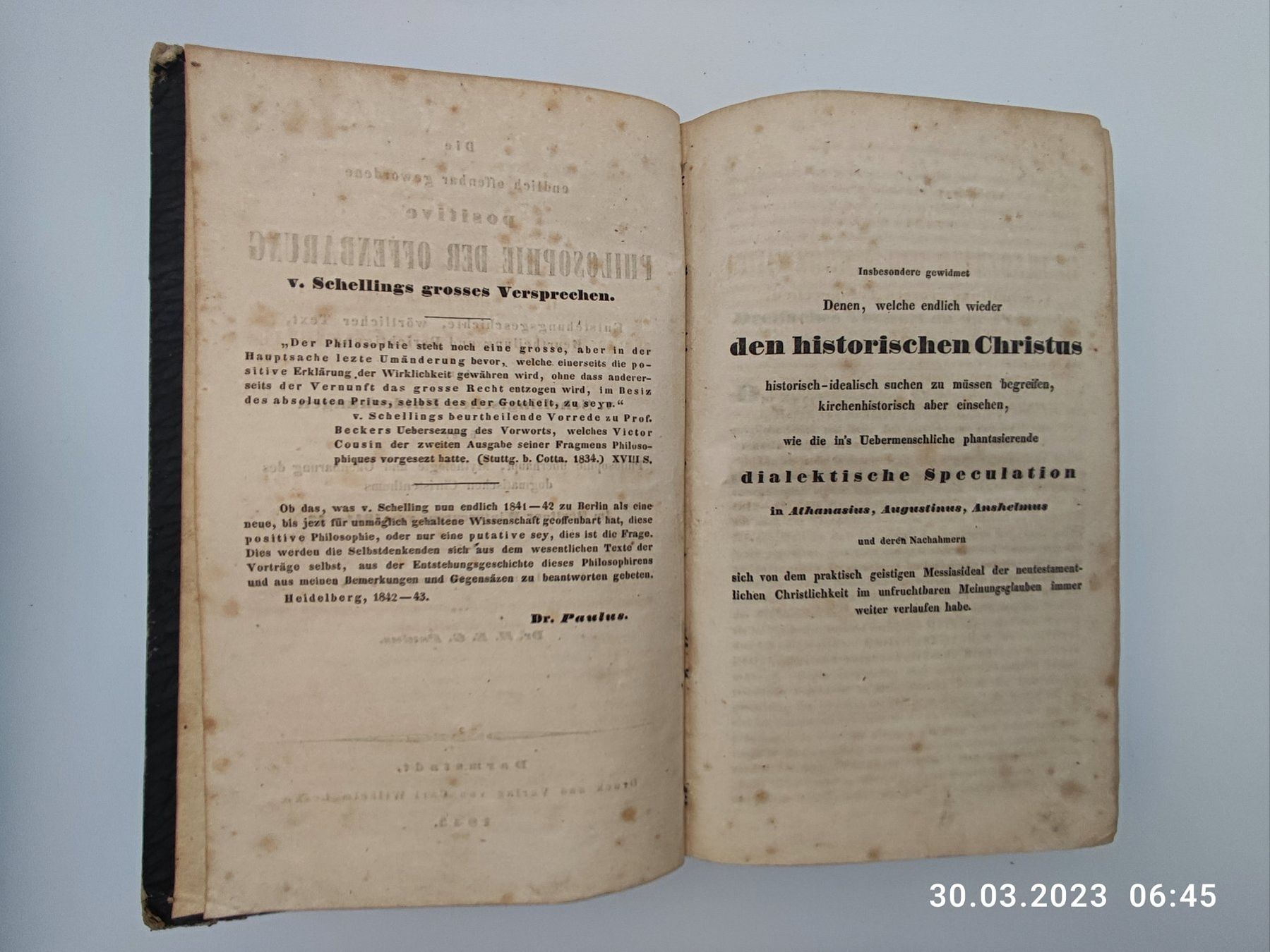 Libri: PHILOSOPHIE - SCHELLING - PAULUS - 1843 – Usato da Goldach venduto da Gaip 6