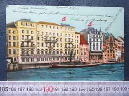 BASEL HOTEL 3 KÖNIGE RHEINDAMPFER 1905 BS AK