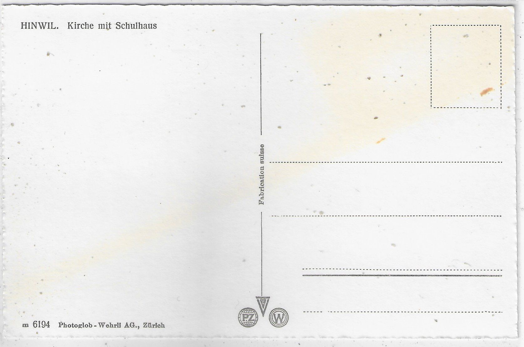Cartoline postali: Hinwil - Kirche mit Schulhaus – Usato da Ettingen venduto da Kartenplanet 1
