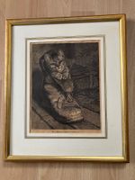 Kleines Kätzchen im Stiefel Frank Paton Print Lithographie