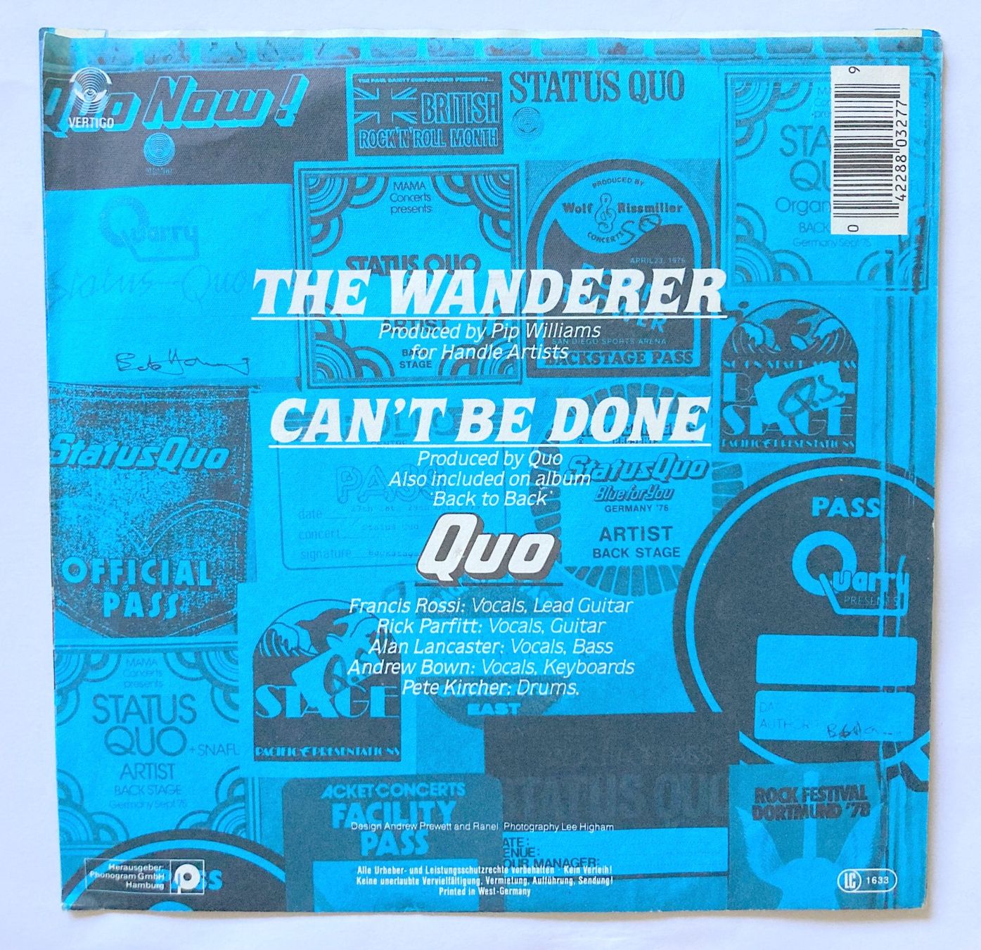Vinyles: STATUS QUO - THE WANDERER – D'occasion à Bottens par hotter-than-hell 1