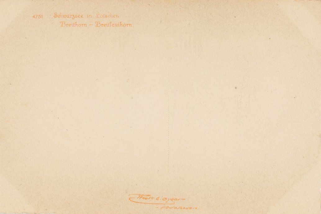 Cartoline postali: Blatten  VS  im Lötschental  -  SCHWARZSEE mit Breithorn – Usato da Brig venduto da Valcards54 1