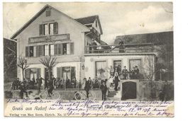 Gruss aus Aadorf (TG) Restaurant Eisenbahn - Gäste - 1905